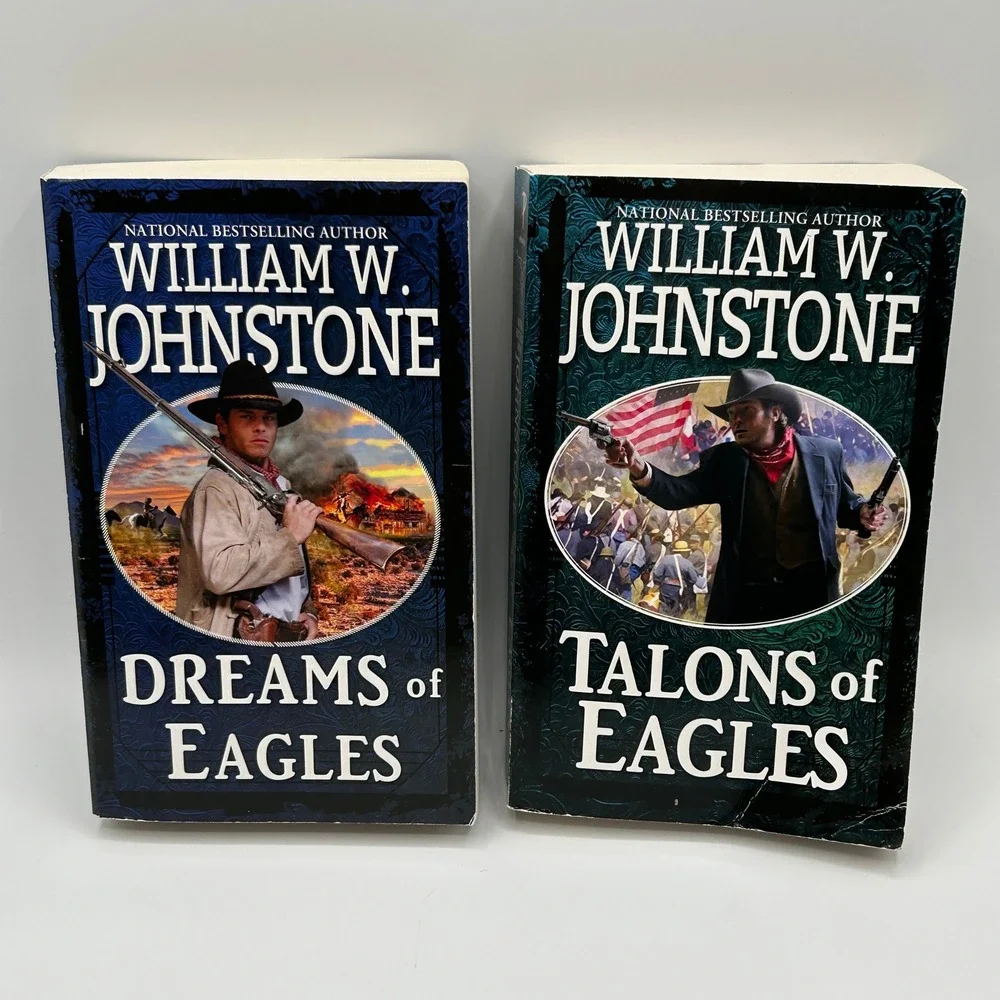 BUNDLE Johnstone 2 Western Fiction Book Lot Paperback Cowboy Dreams Talons Eagle